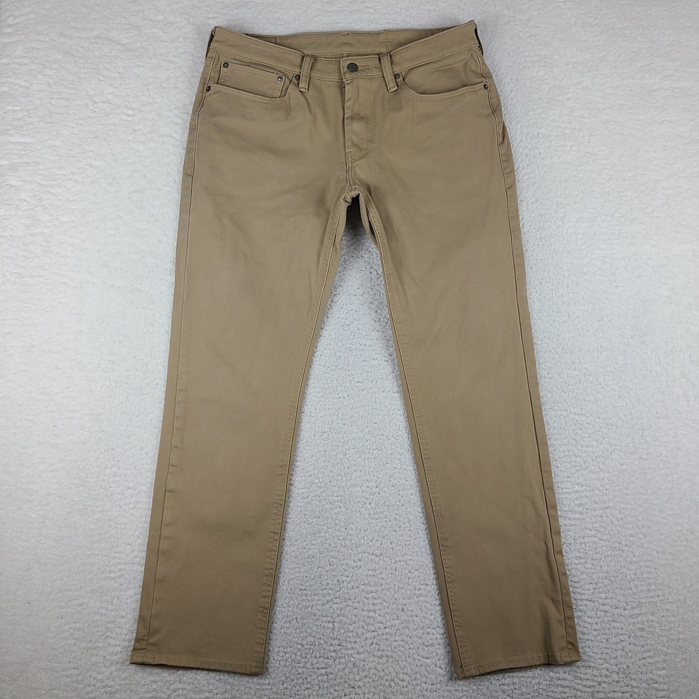 Levi's 511 Commuter Pants Mens 34x32 Tan Brown Slim Fit Chino Khakis